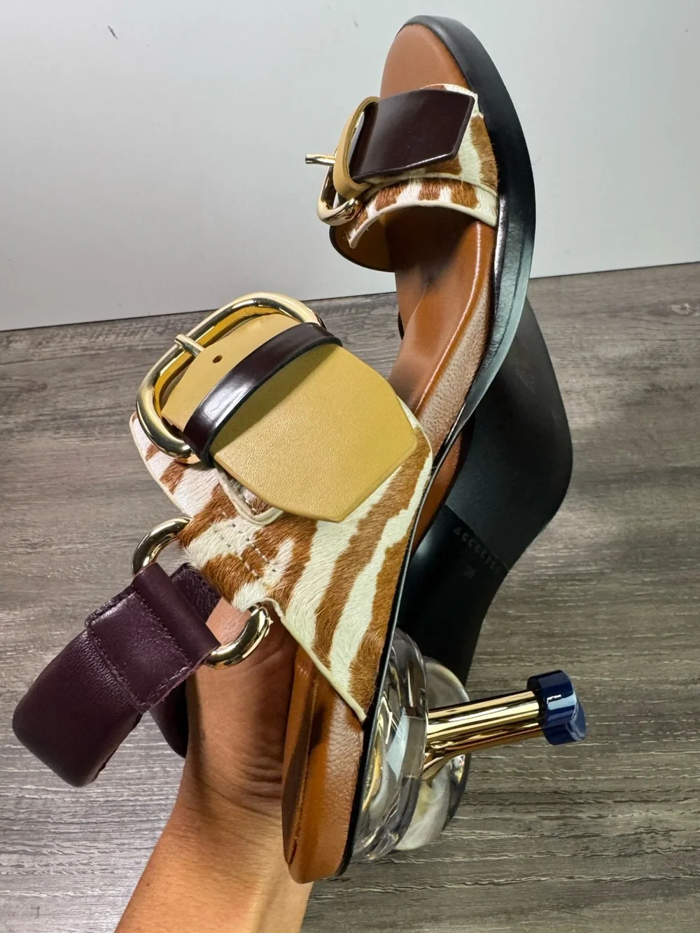 4ccccees OSHA Line Mid Sandals Zebea Mix size 39/US8-8.5 $358 STUNNING